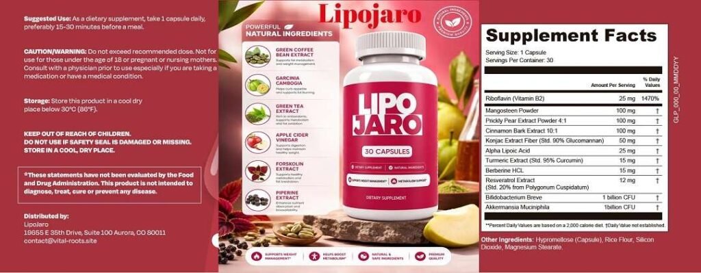LipoJaro Ingredients